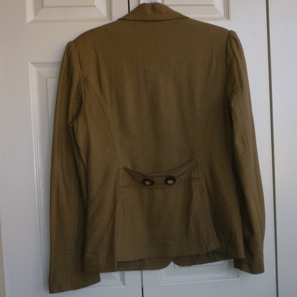 Tex by Max Azrio Linen Blend Blazer Tan/Camel - Picture 2 of 7